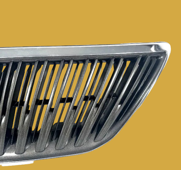 Car grille with a metallic finish on a white background
