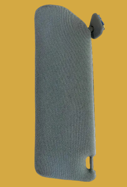 Gray car interior armrest with a cup holder on a white background